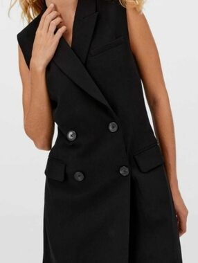 Soaked In Luxury S34 Black Lined Double Breasted Versatile Old Money Vibes Dress